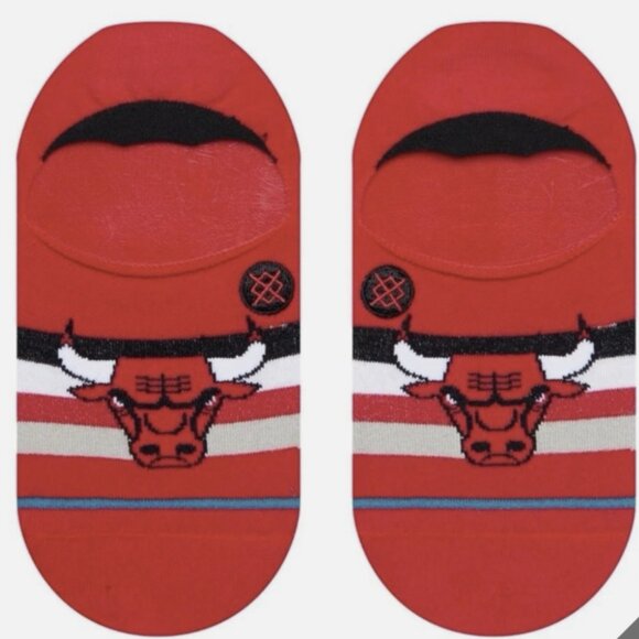 Stance Men Red No Show Cotton NBA Chicago Bulls ST Logo Casual Socks Sz L 9-12 - Picture 1 of 2